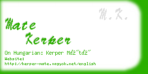 mate kerper business card